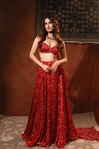 Flame Lehenga Set